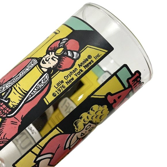 Vintage 1970s "The Sunday Funnies" Set of 3 Glass Tumbler Little Orphan Annie - Picture 6 of 8